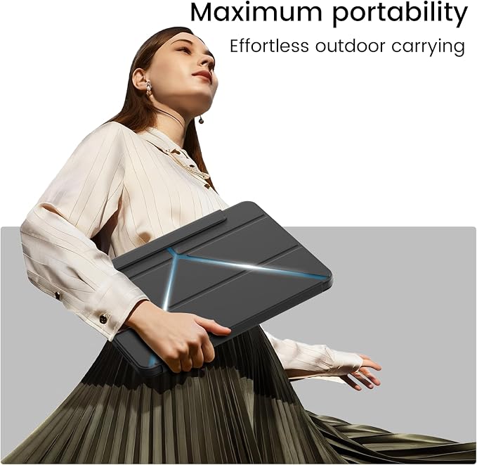 Clear Case for iPad A16 11th/10th Generation 2025/2022 Black | 360° Rotating Magnetic Detachable ipad a16 Case Clear with Pencil Holder Auto Wake/Sleep for ipad 11 inch a16 case
