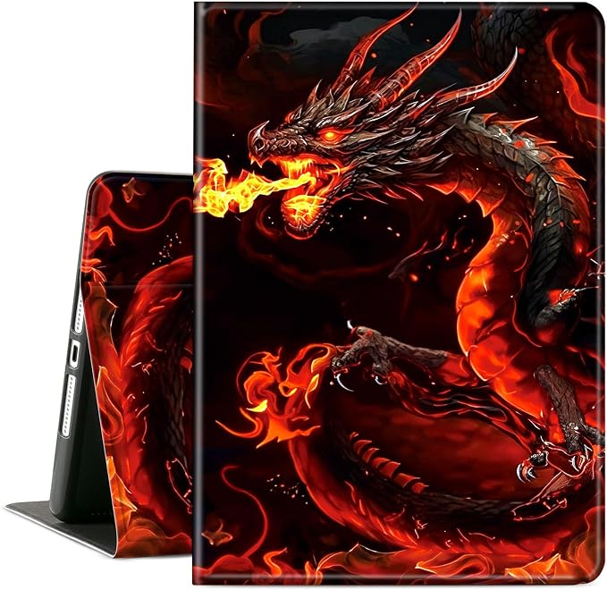 Case for Microsoft Surface Pro 11/10 / 9 13 InchPU Leather Cute Slim Folio Adjustable Stand Cover Case for Surface Pro 11th Edition AIArt Red Dragonfly