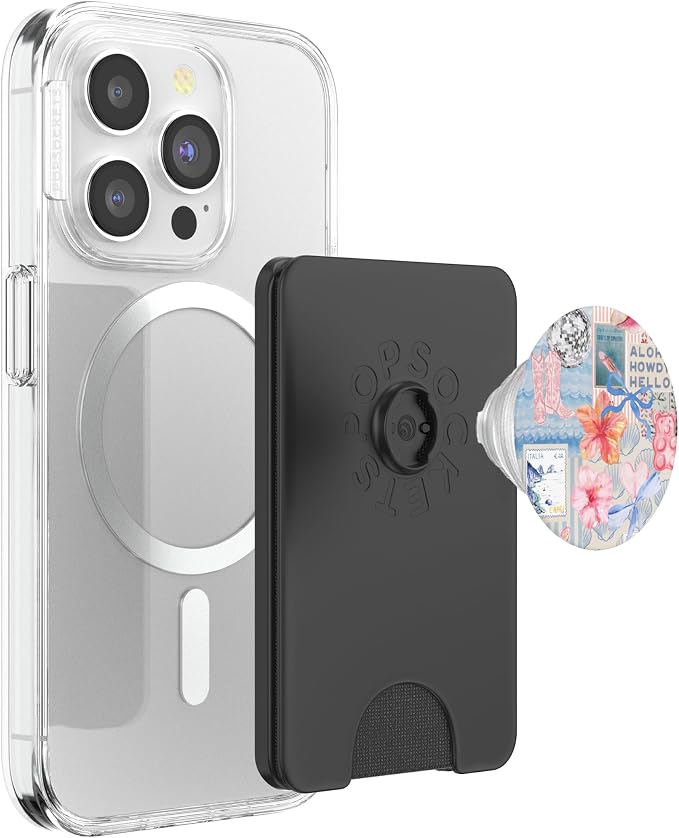 Beachy Blue Coquette Collage Cute Seashell Coastal Summer PopSockets PopWallet for MagSafe