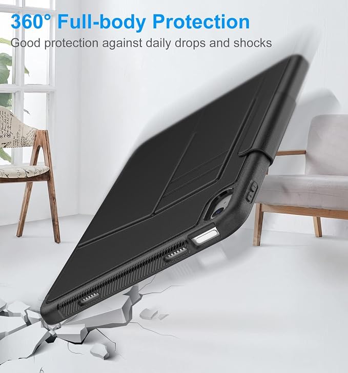 DAORANGE for iPad (A16) 11th Generation Case iPad 10th Gen Case Black | For iPad 11/10.9 Inch Case 2025/2022 Strong Magnetic Shockproof Case with Multi-Angle Stand Pen Holder Rugged &amp Durable