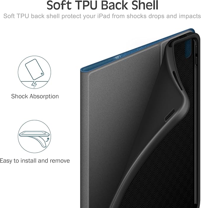 Case for iPad (A16) 11th Gen 11-inch iPad 10th Gen 10.9-inch | with Pencil Holder PU Leather Protective Cover Auto Sleep/Wake Multi-Angle Viewing/Typing Stand Magnetic Closure Beige