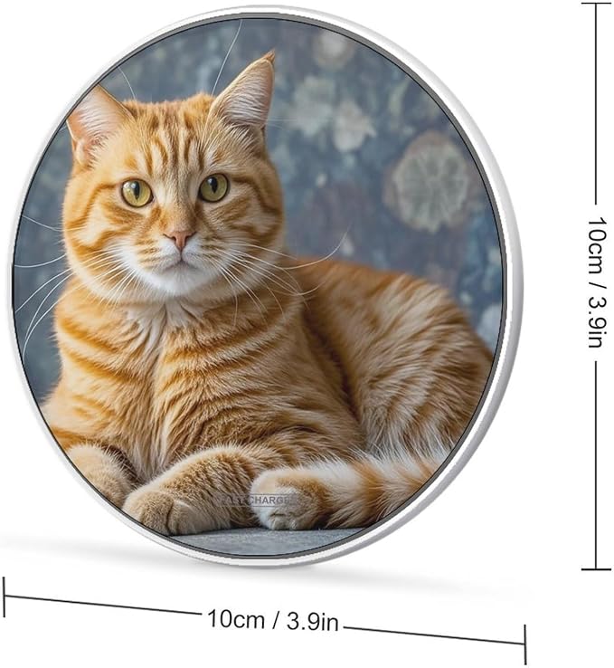 Cat Wireless Charger 10W Portable Fast Wireless Charging Pad Compatible with Phone Slim Charging Station Lightweight Charger Mat Charging Block for Travel Home Office