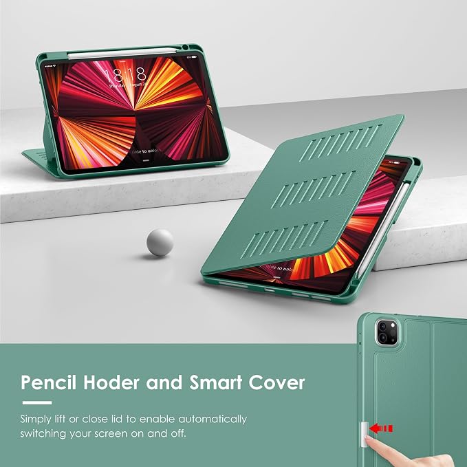 VIKESI Case for iPad Pro 11 inch (M5/M4) 2025/2024Multiple Angles Magnetic Stand CoverShockproof BackPencil Holderand Auto Sleep/WakeBlack
