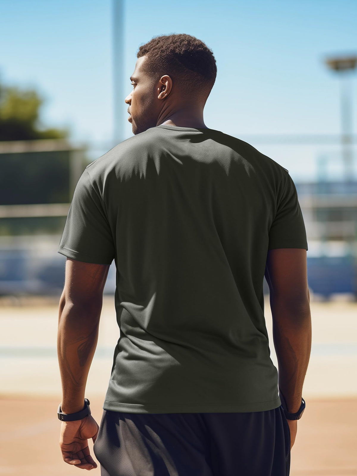 5 Pack Mens Short Sleeve Quick Dry Active Athletic T Shirt Running Gym Workout Tee Tops