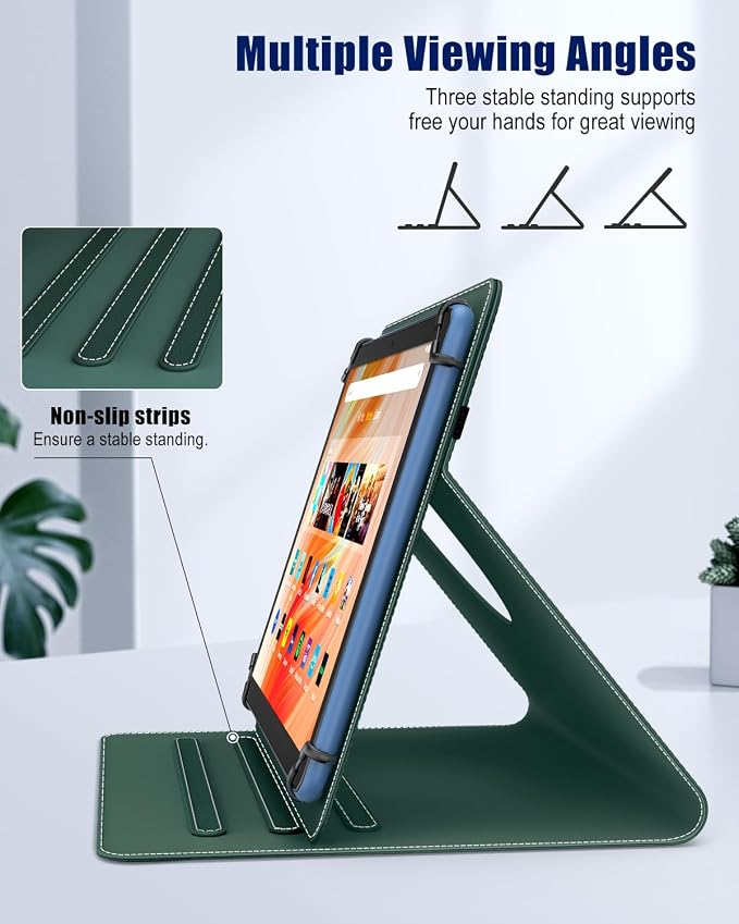 TiMOVO Universal Rotating Case for 11 Inch Tablet Black | 360 Degree Rotating Stand Pen Pocket 9 10 10.1 Inch Android Touchscreen Compatible