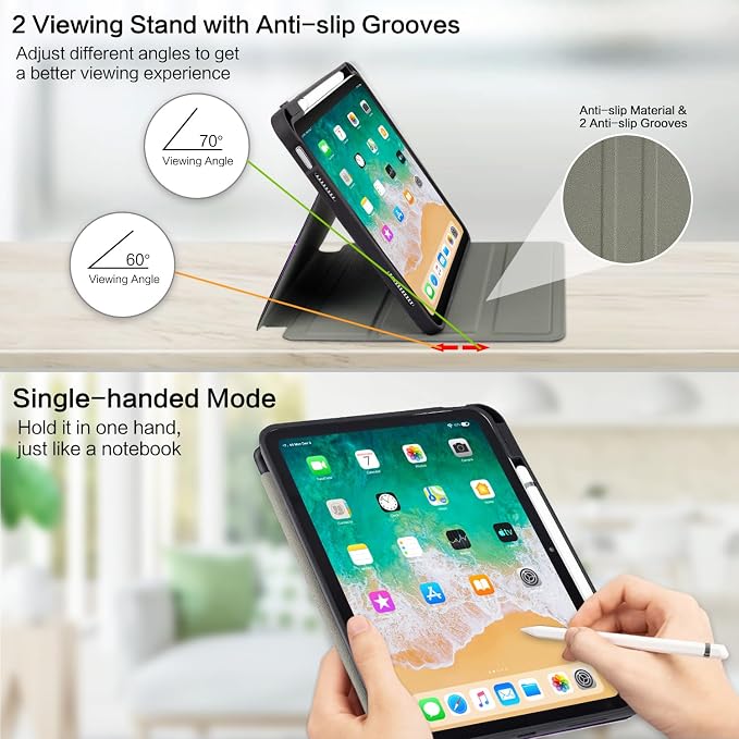 Vimorco for iPad A16 Case for iPad 11th/10th Generation Case Pencil Holder | for iPad Case 11th/10th Generation 11”/10.9” Typing Stand/4 Viewing Angles/Lightweight/Slim Auto Sleep/Wake Cyberpunk Te