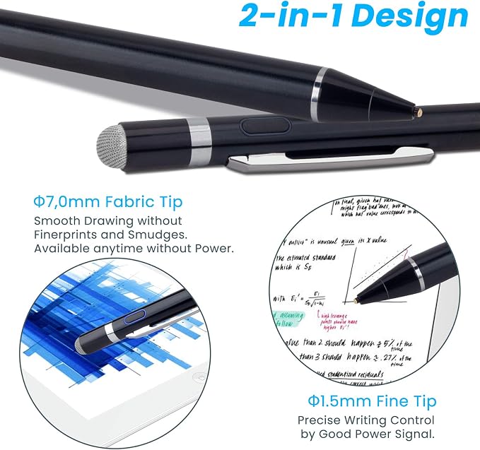 Stylus Pens for HP Envy X360 Convertible 2 in 1 Laptop EDIVIA Digital Pencil with 1.5mm Ultra Fine Tip Stylus Pen for HP Envy X360 Convertible 2 in 1 Laptop Black