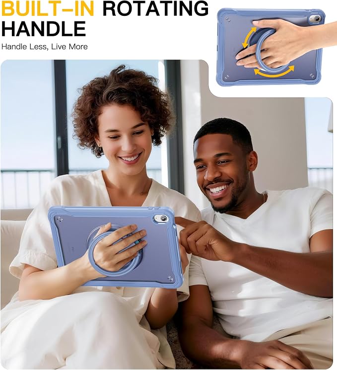 BRAECN for iPad (A16) 11th/10th Generation Case 11 inch 2025/10.9'' 2022 Handle Protective Cover 360 Rotating Ring Stand Shockproof Dropproof Case for Kids Kickstand &amp Pencil Holder &amp Shoulde