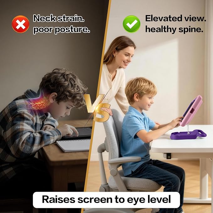 Kids Case for iPad (A16) 11th/10th Gen 10.9'' 2025/2022Adjustable Portrait/Landscape Stand/Drop Proof with HandleChild Friendly Case for iPad Air 11 (M4/M3/M2) 2026/2025/2024 (BlackBlue)
