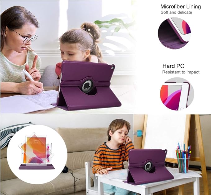Case for ipad pro 12.9 inch 2nd &amp 1st Generation Old Model 2017/2015 MP6G2LL/A MQDA2LL/A MPLL2LL/A ML0F2LL/A ML3K2LL/A ML0N2LL/A ML0R2LL/A with Rotating Stand Auto Sleep/Wake (Blue)