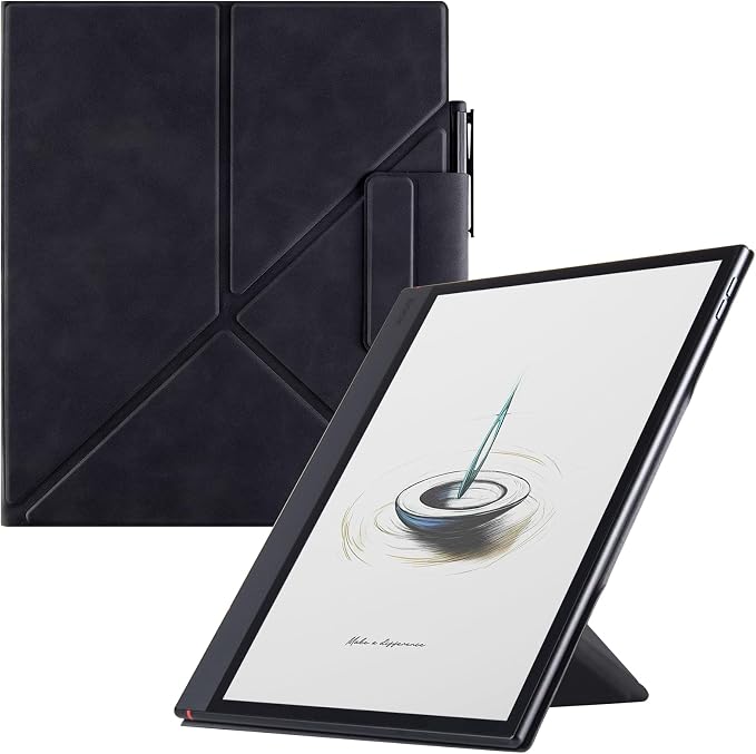 Case for Boox Note Air 5 CPU Leather Magnetic CoverBrown | Thin &amp Lightweightwith Auto Sleep/Wake2-Way Origami StandPen Buckle Design
