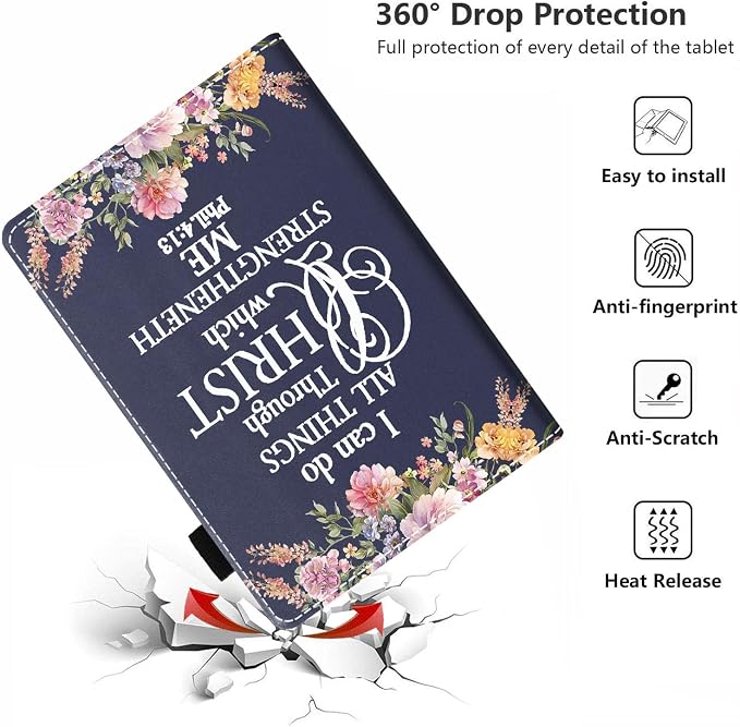 Case for Amazon Kindle Fire HD 10 Tablet 10.1 (9th/7th Generation 2019/2017 Release) - PU Leather Folio Case with Smart Auto Wake/Sleep African American Girl
