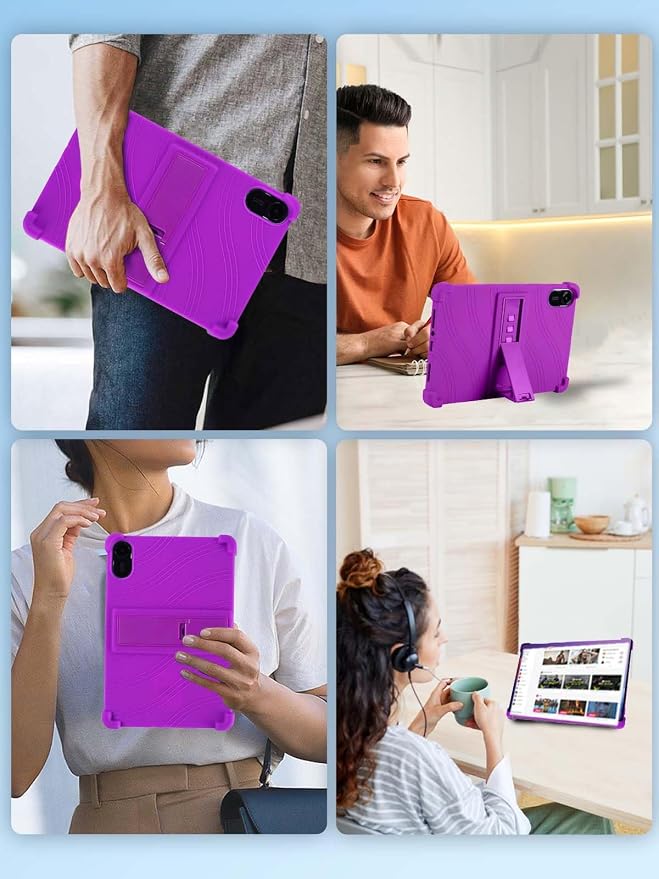 Case for Xiaomi Redmi Pad 2 Tablet 11inchNOUKAJU Tablet Protection CaseAdjustable BracketSoft SiliconeSilicone Protection Cover for Redmi Pad 2(Black)