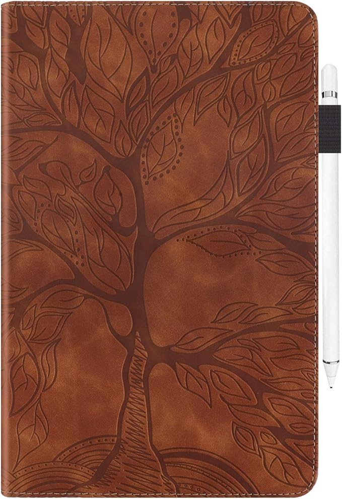 Case for Samsung Galaxy Tab A 8.4'' 2020 SM-T307 PU Leather Folio Stand Cover Protective Shell Lightweight with Pencil Holder Card Pocket Elastic Belt for Galaxy Tab A 8.4 Tablet 2020 - Brown