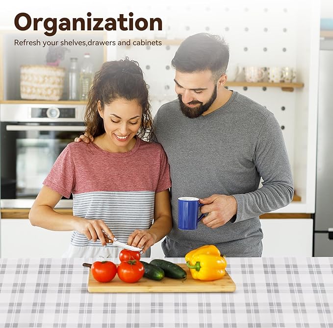 Drawer Shelf Liner for Kitchen Cabinets, Non Adhesive Slip Resistant Shelf Paper Easy to Clean, Strong Grip Thickened Waterproof Washable Mats for Pantry Shelves Cupboard Dresser(Grey, 17 in x 40 FT)