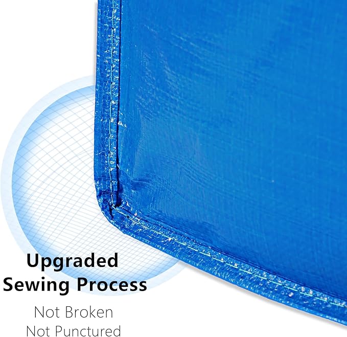 6 Pack Heavy Duty Extra Large Moving Bags Storage Tote - Strong Handles& Backpack Straps - Space Saving Storage Bags Alternative to Moving Boxes and Bins,Compatible with Ikea Frakta Cart, Blue