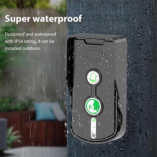 Swokely Rechargeable Wireless Intercom Unit, 2-Way Talking, 500 Meter Talking Distance, Power Saving, IP54 Water Resistance Rating, 2 Pcs, Suitable for Home, Office (Black)