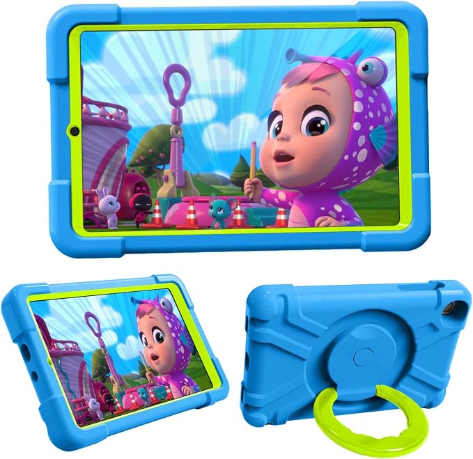 AKABEILA Compatible with Amazon Fire HD 8 2020/2022 Tablet Case，Rugged Kids Case with Stand Lightweight Shockproof Kids Friendly Tablet Cover Black