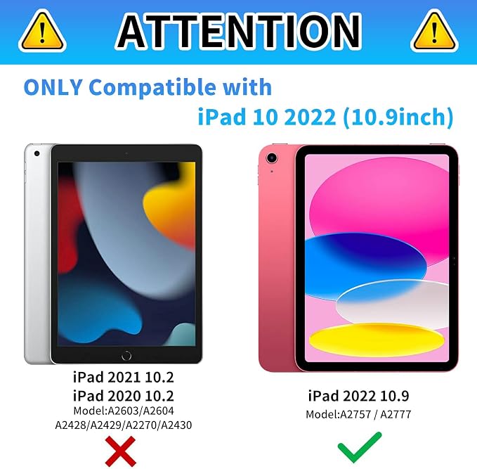 Case for iPad (A16) 11th Generation 11 inch 2025/10th Generation 10.9 inch 2022 360 Degree Rotating Stand Protective Smart Cover with Auto Wake Sleep Case - Beautiful Colorful