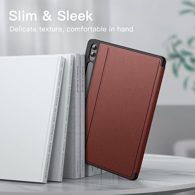 JETech Case for Samsung Galaxy Tab S9 FE+ / S9 FE Plus 12.4-Inch with S Pen Holder Slim Folio Stand Protective Tablet Cover Multi-Angle Viewing (Black)