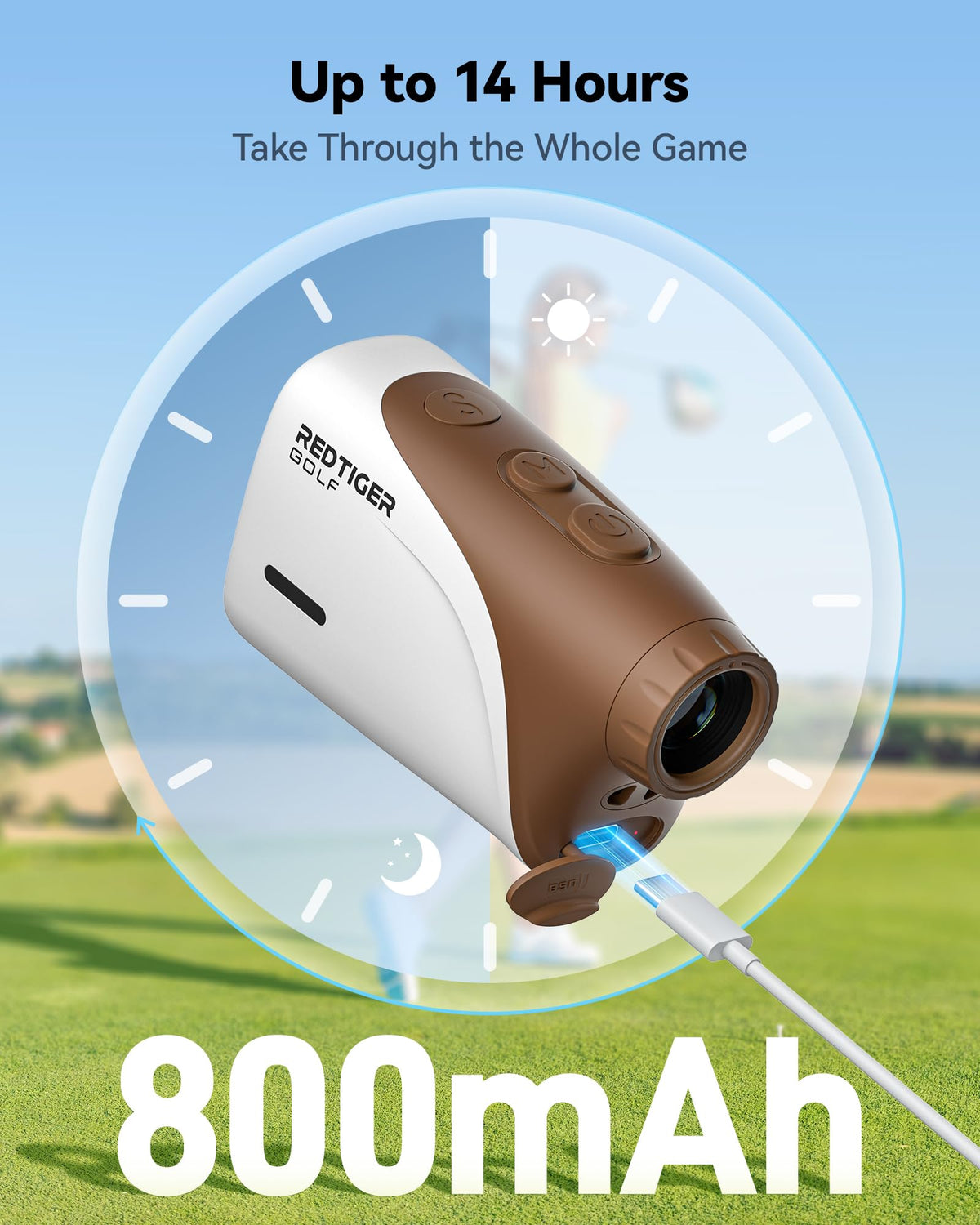 REDTIGER Mini 1200-Yard Golf Range Finder with Slope & Pin-Lock Vibration
