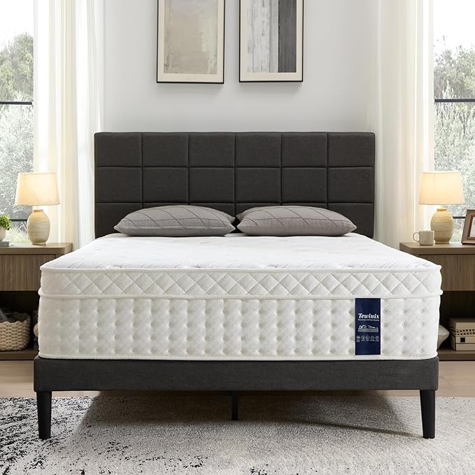 12 Inch Queen Mattress, Plush Hybrid Mattresses with Gel Memory Foam in a Box, Individual Pocket Springs for Pressure Relief & Motion Isolation, CertiPUR-US Certified,100-Night Trial