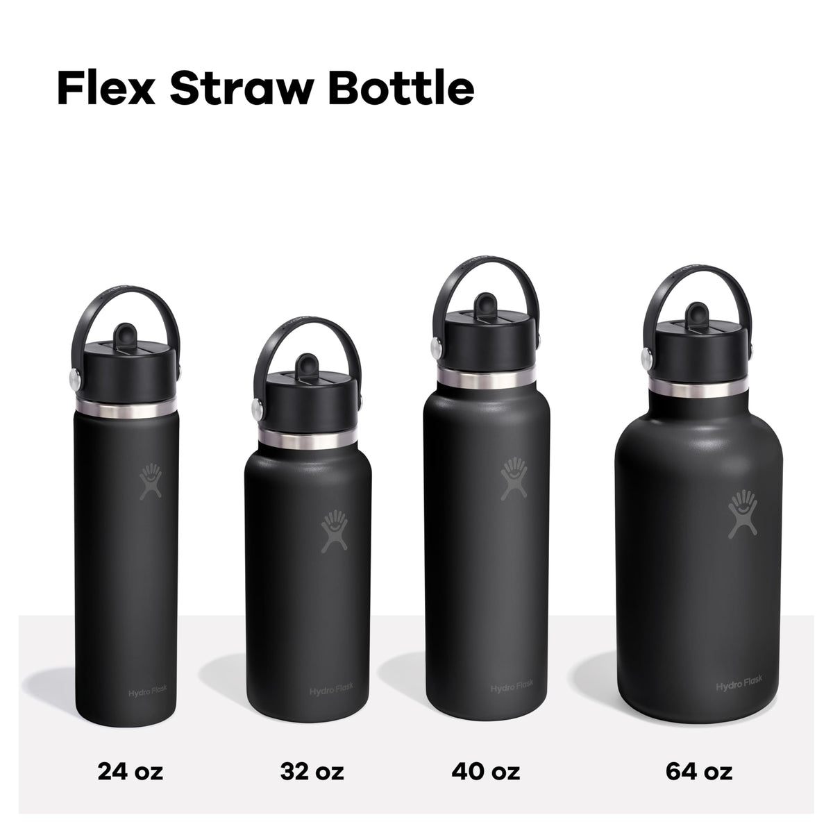 Hydro Flask Water Bottle - Insulated Stainless Steel - Wide Mouth Flex Straw Lid, Non Spill, Leakproof and Refillable in 32 Oz Shale Gray