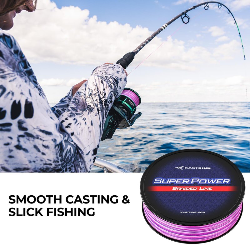 KastKing Superpower Braided Fishing Line, Black, 6LB, 300+27 Yds