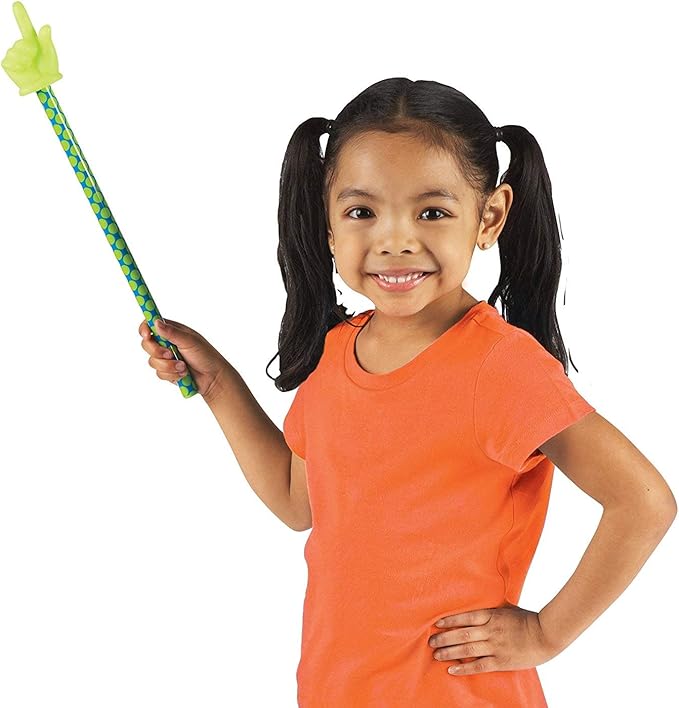 Learning Resources Patterned Hand Pointers - 3 Pieces, Ages 3+ Classroom Pointer for Kids, Reading Pointers for Kids, Homeschool and Classroom Supplies