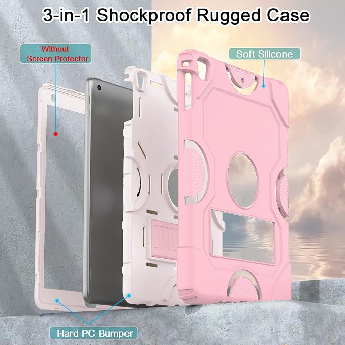 ZoneFoker Case for iPad 6th/5th Generation (9.7 Inch 2018/2017 Model) iPad Air 2 / 1st iPad Pro 9.7 Heavy Duty Shockproof Rugged Protective Case Alpine Green