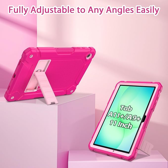 BMOUO Case for Samsung Galaxy Tab A11+ Plus/A9+ Plus 11 Inch 2026/2024 Heavy Duty Shockproof Rugged High Impact Protective Galaxy Tab A11 Plus/A9 Plus Case Black