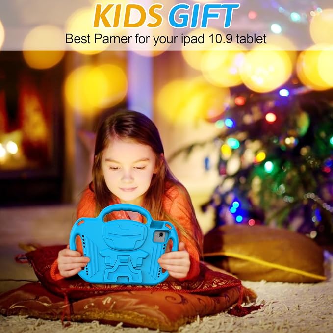 AVAWO Kids Case for iPad (A16) 11th Generation 11 Inch 2025 iPad 10th Generation 10.9 2022 Shockproof Rugged Protective Cover with Shoulder Strap/Handles/Kickstand for i Pad 10/11 Gen Black