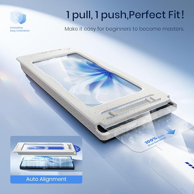WSKEN 4 Pack Front Screen Protector for Samsung Galaxy Z Fold 7 - [Auto Dust Remove] [Zero Bubble] [NO.1 Top 9H+ Tempered Glass] 8K HD 12X Shatterproof Case FriendlyEasy Installation