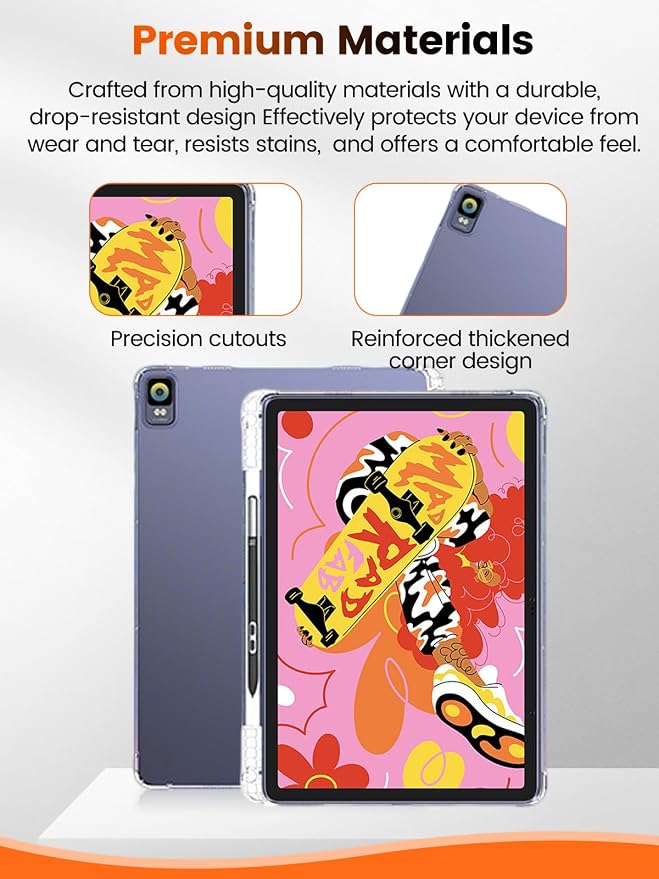 Case Compatible with XPPen Magic Drawing Pad 12.2 Inch Tablet – Shockproof TPU Protective Case with Kickstand Anti-Slip Drop-Resistant Business Style (Clear)