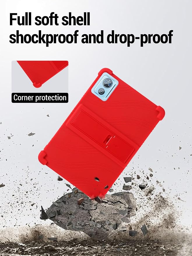 for DEERTiME E15 10 inch Android 15 Tablets Protective caseShockproof Lightweight Silicone Protective Cover with StandChild-Friendly ProtectionEasy to Clean DesignBlack