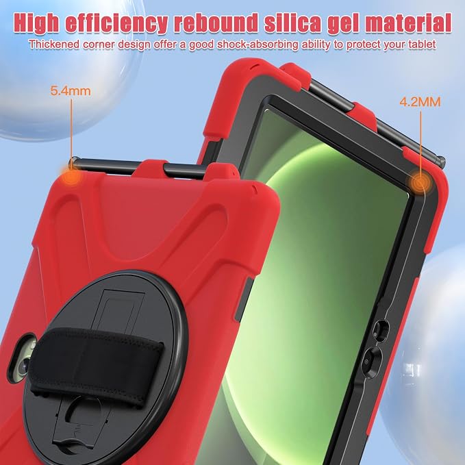 Samsung Galaxy Tab Active5/Active 3 8.0 Case with 360 Stand Handle Hand Strap &amp Shoulder Strap for Galaxy Tab Active5 8 2024 X300/X307 Active3 8 2020 T570/T575/T577 (Black)