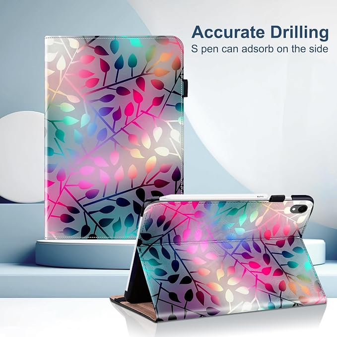 Case for Samsung Galaxy Tab A 10.1 2019 Model SM-T510/T515/T517 Stylus Holder Flip Wallet Leather Shockproof Cover for Galaxy Tab A SM-T510 Case Bicolor Marble