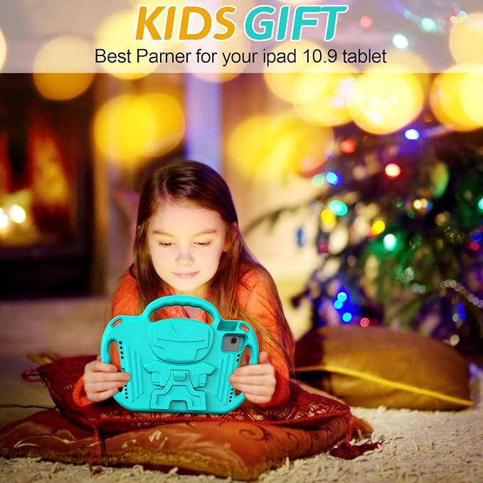 AVAWO Kids Case for iPad (A16) 11th Generation 11 Inch 2025 iPad 10th Generation 10.9 2022 Shockproof Rugged Protective Cover with Shoulder Strap/Handles/Kickstand for i Pad 10/11 Gen Black