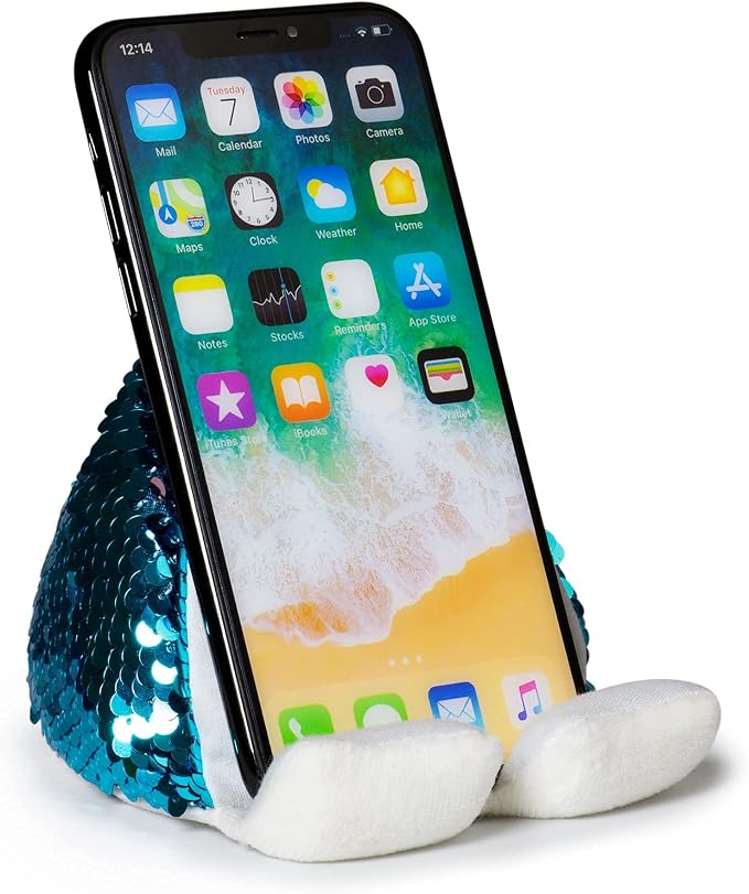 Plusheez Mobile Phone Holder | 2 in 1 Phone Stand with Micro Fibre Wipe | Screen Cleaner | Universal Phone Stand for Kids Children Adults | eReader/Kindle/Smartphone/Small Tablet Compatible (Bird)