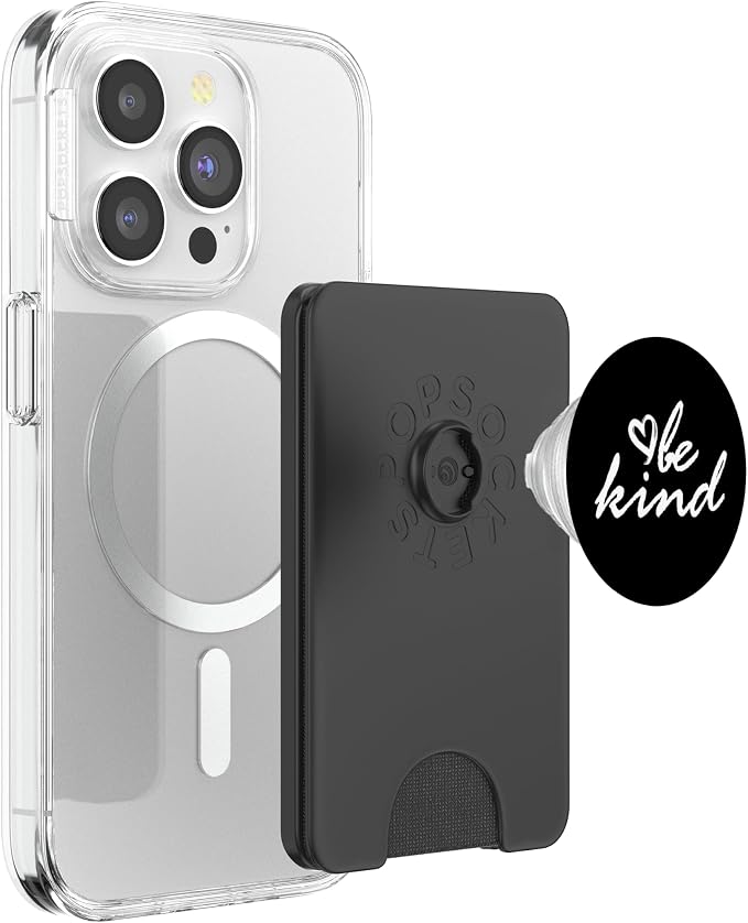 White Be Kind Black PopSockets Adhesive PopGrip
