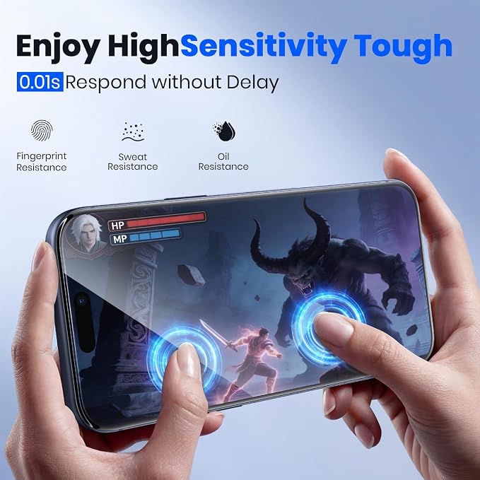 WSKEN Privacy Screen Protector for iPhone 17 Pro - Full Coverage Tempered Glass 24° Anti Spy Private Screen Auto Alignment Installation Tool Full Edge Case Friendly Protector