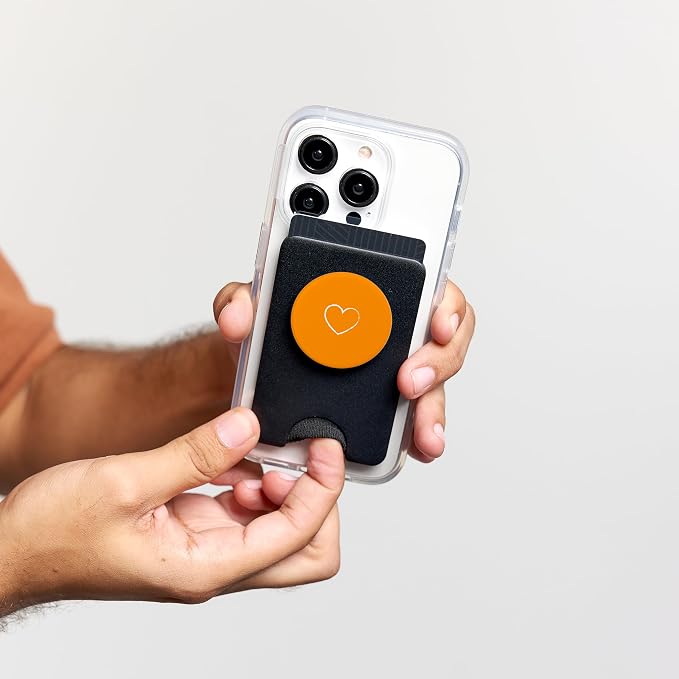 Heart Dark Orange PopSockets Adhesive PopGrip