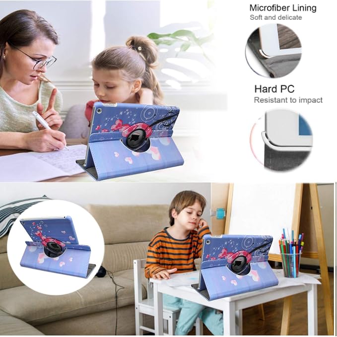Case for ipad pro 12.9 inch 2nd &amp 1st Generation Old Model 2017/2015 MP6G2LL/A MQDA2LL/A MPLL2LL/A ML0F2LL/A ML3K2LL/A ML0N2LL/A ML0R2LL/A with Rotating Stand Auto Sleep/Wake (Blue)