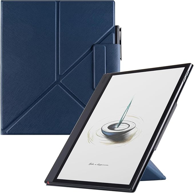 Case for Boox Note Air 5 CPU Leather Magnetic CoverBrown | Thin &amp Lightweightwith Auto Sleep/Wake2-Way Origami StandPen Buckle Design