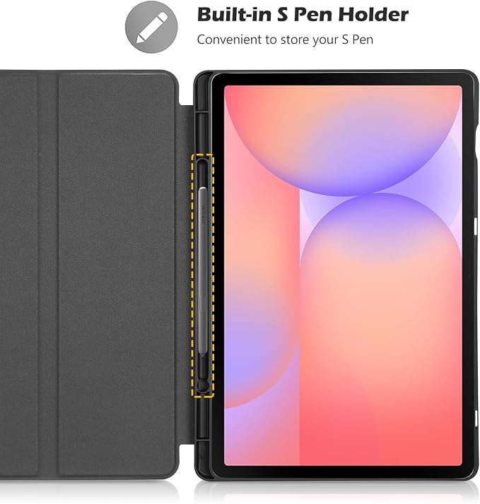 ProCase Slim Stand Case for Galaxy Tab S10 FE / S9 FE 10.9 Black | Fits Galaxy Tab S10 FE / S9 FE 10.9 (SM-X520 / SM-X510) Built-In S Pen Holder Case Features Trifold Stand