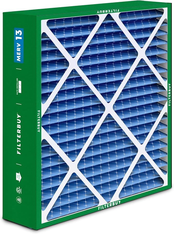 Filterbuy 22x24x5 Air Filter MERV 13 Optimal Smoke & Allergy Defense,