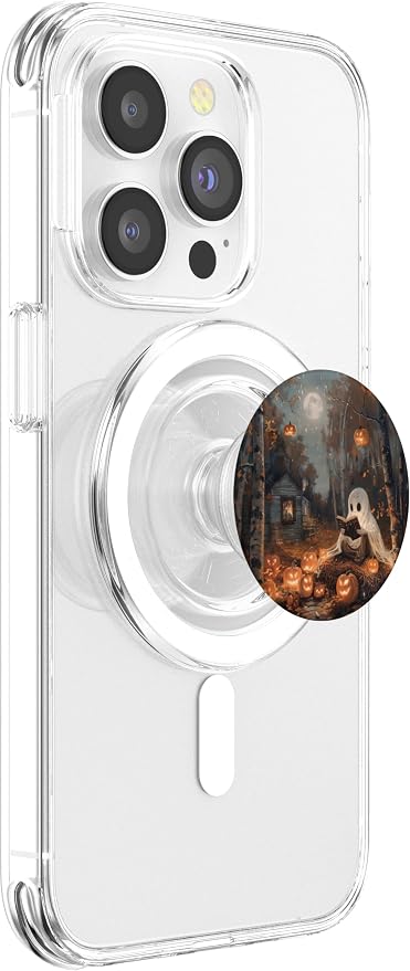 Spooky Halloween Ghost Reading Bookish PopSockets PopGrip for MagSafe