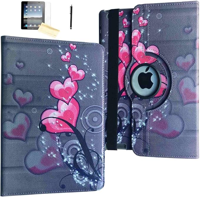 Case for iPad Air 2 Rotating Stand Smart Case Cover Magnetic Auto Wake Up/Sleep for A1566 A1567 MGLW2LL/A MH0W2LL/A MGL12LL/A MH2V2LL/A MH2W2LL/A MH2U2LL/A (Black)