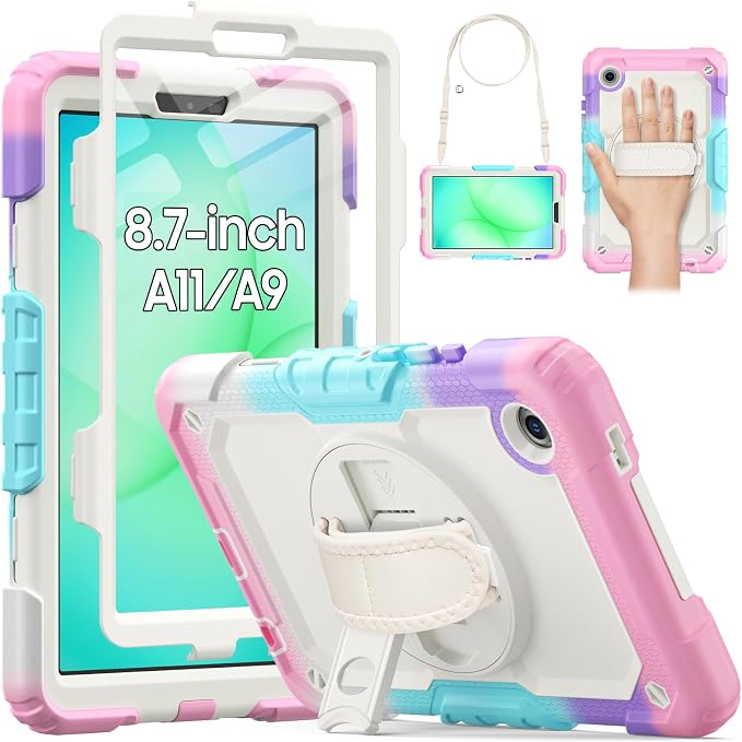 HXCASEAC Case for Samsung Galaxy Tab S6 Lite 10.4 inch Protective with Screen Protector/Hand Strap/S Pen Holder Shockproof S6 Lite Tablet Case 2024/2022/2020 SM-P610 SM-P613 SM-P620 - Black