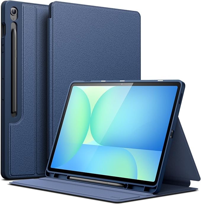 JETech Folio Case Cover for Samsung Galaxy Tab S10 FE Plus 13.1 Black | Multi-Angle Stand Cover S Pen Holder Slim Protective Cover Auto Wake/Sleep